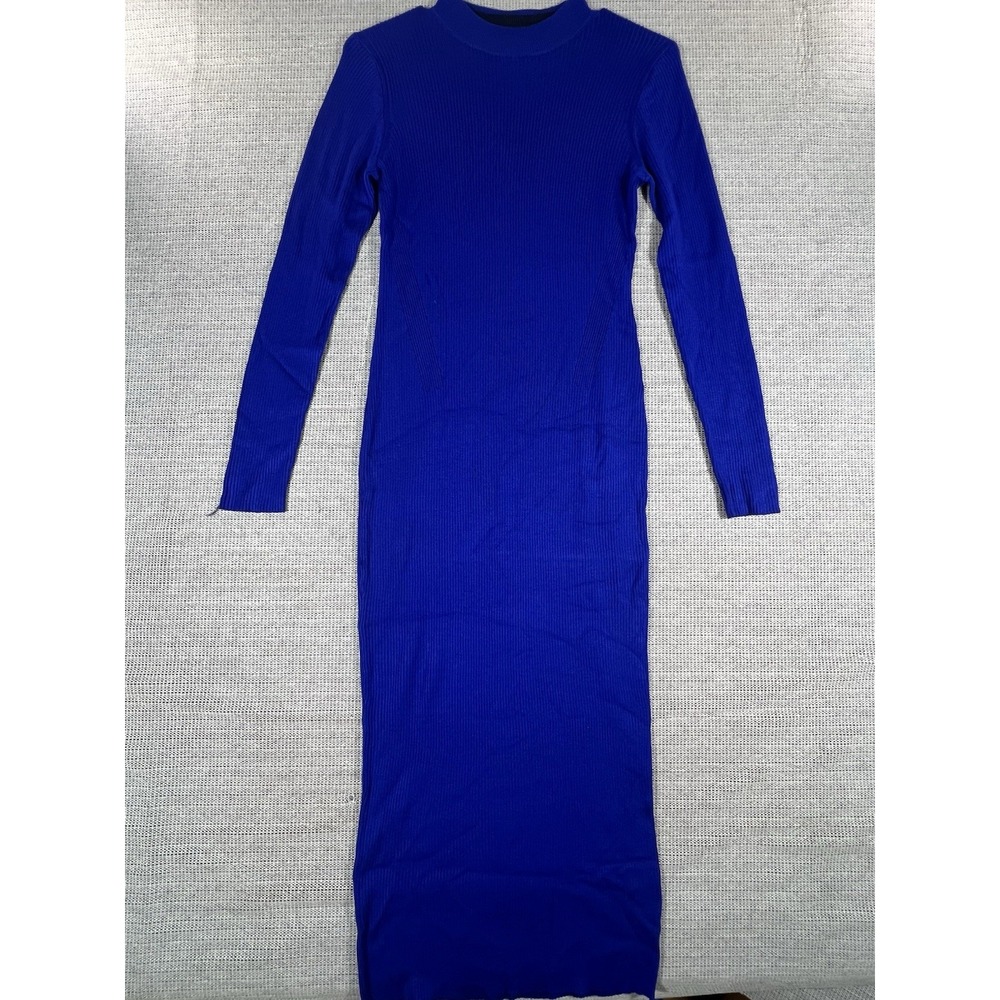 J Crew women's Ribbed sweater-dress Size Small Travel Rib Dress Oxford Royal